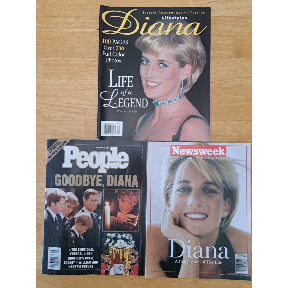 Vintage Princess Diana Commemorative Magazines British Royals Royalty Lot of 3